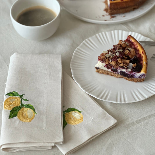 Limon Çiçeği Nakışlı Kumaş Peçete