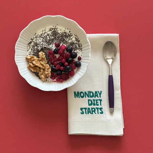 Monday Diet Starts & Good Food Good Mood Peçete Takımı